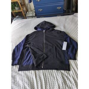 NWT Roucha Trajas Fleece Hoodie Black Navy Sz BB 6-8 Full Zip